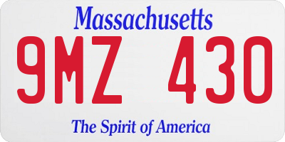 MA license plate 9MZ430