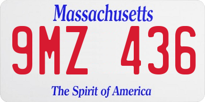MA license plate 9MZ436