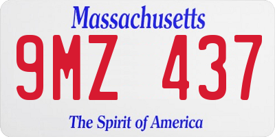 MA license plate 9MZ437