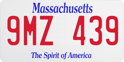 MA license plate 9MZ439