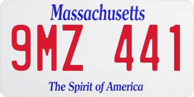 MA license plate 9MZ441