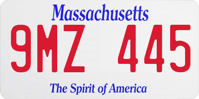 MA license plate 9MZ445