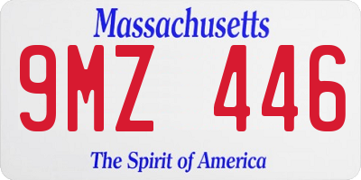 MA license plate 9MZ446