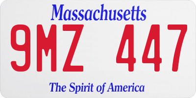 MA license plate 9MZ447