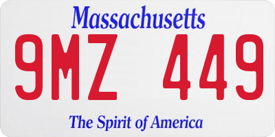 MA license plate 9MZ449