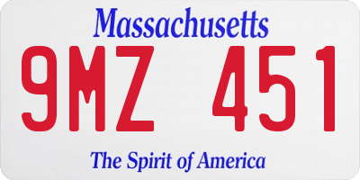 MA license plate 9MZ451