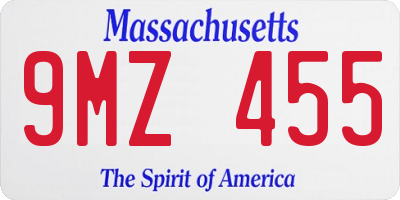 MA license plate 9MZ455