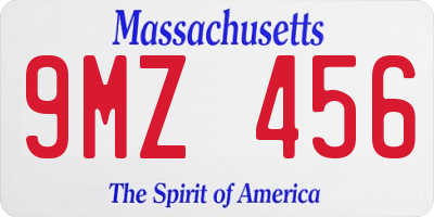 MA license plate 9MZ456