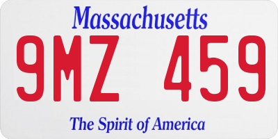 MA license plate 9MZ459