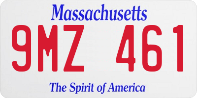 MA license plate 9MZ461
