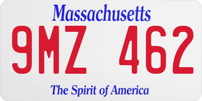 MA license plate 9MZ462