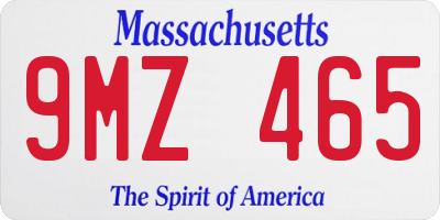 MA license plate 9MZ465
