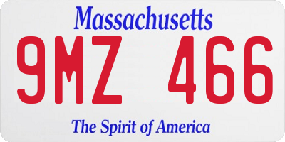 MA license plate 9MZ466
