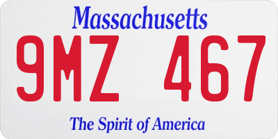 MA license plate 9MZ467