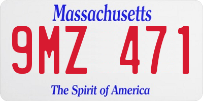 MA license plate 9MZ471