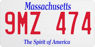MA license plate 9MZ474