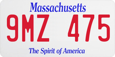 MA license plate 9MZ475