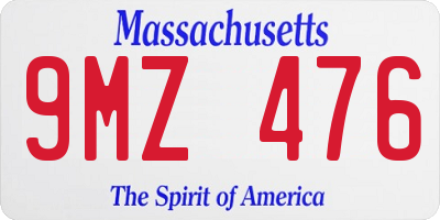 MA license plate 9MZ476