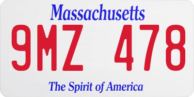 MA license plate 9MZ478