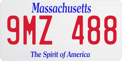 MA license plate 9MZ488