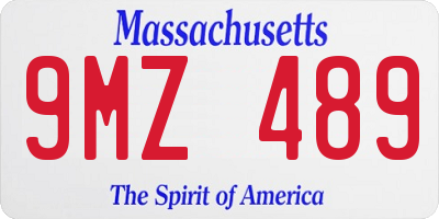 MA license plate 9MZ489