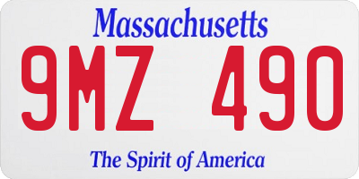 MA license plate 9MZ490