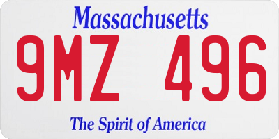 MA license plate 9MZ496