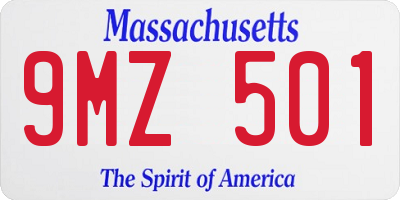 MA license plate 9MZ501