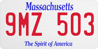 MA license plate 9MZ503