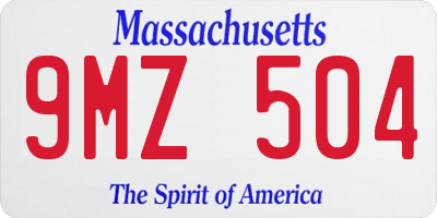 MA license plate 9MZ504