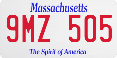 MA license plate 9MZ505