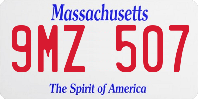 MA license plate 9MZ507