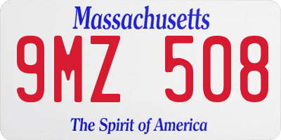 MA license plate 9MZ508