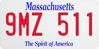 MA license plate 9MZ511