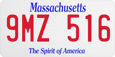 MA license plate 9MZ516
