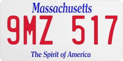 MA license plate 9MZ517