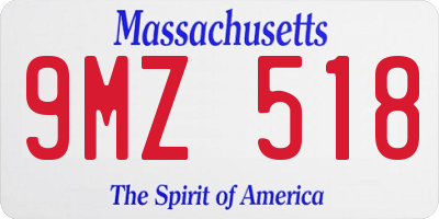 MA license plate 9MZ518