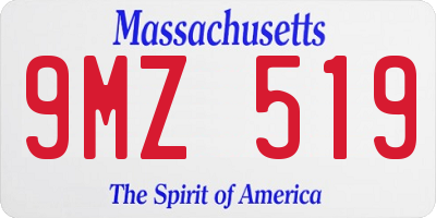 MA license plate 9MZ519
