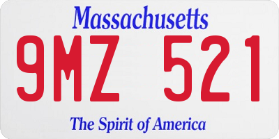 MA license plate 9MZ521