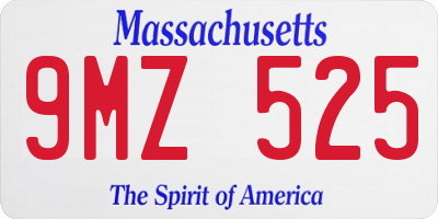 MA license plate 9MZ525