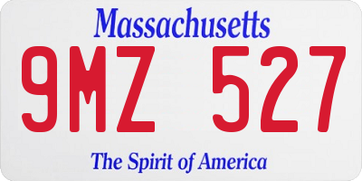MA license plate 9MZ527