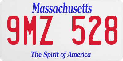 MA license plate 9MZ528