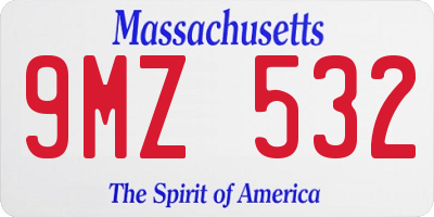 MA license plate 9MZ532