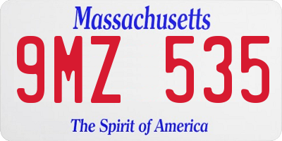MA license plate 9MZ535