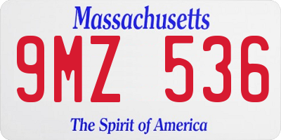 MA license plate 9MZ536