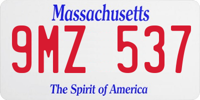 MA license plate 9MZ537