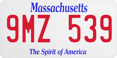 MA license plate 9MZ539
