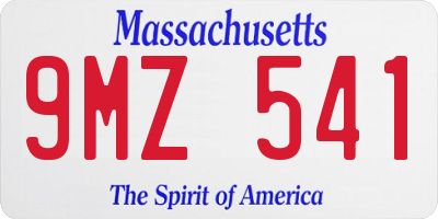 MA license plate 9MZ541
