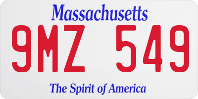 MA license plate 9MZ549