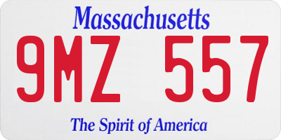 MA license plate 9MZ557